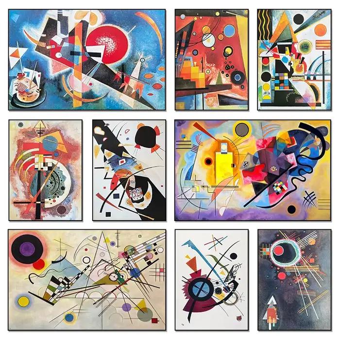 Wassily Kandinsky-Affiche de Décomposition Géométrique Rétro en Toile