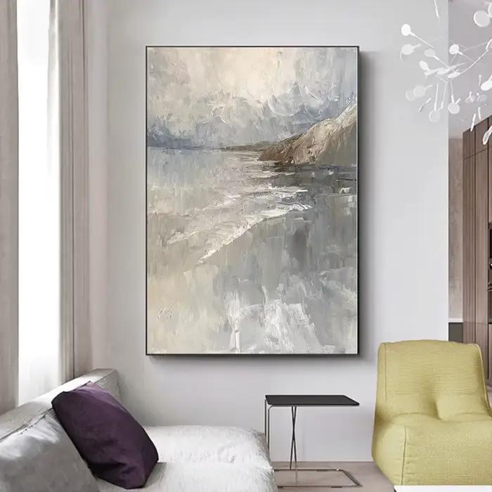 Grande peinture à l'huile abstraite peinte à la main