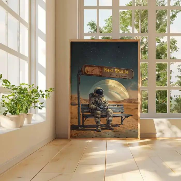 Affiche cosmique surréaliste rétro des années 70