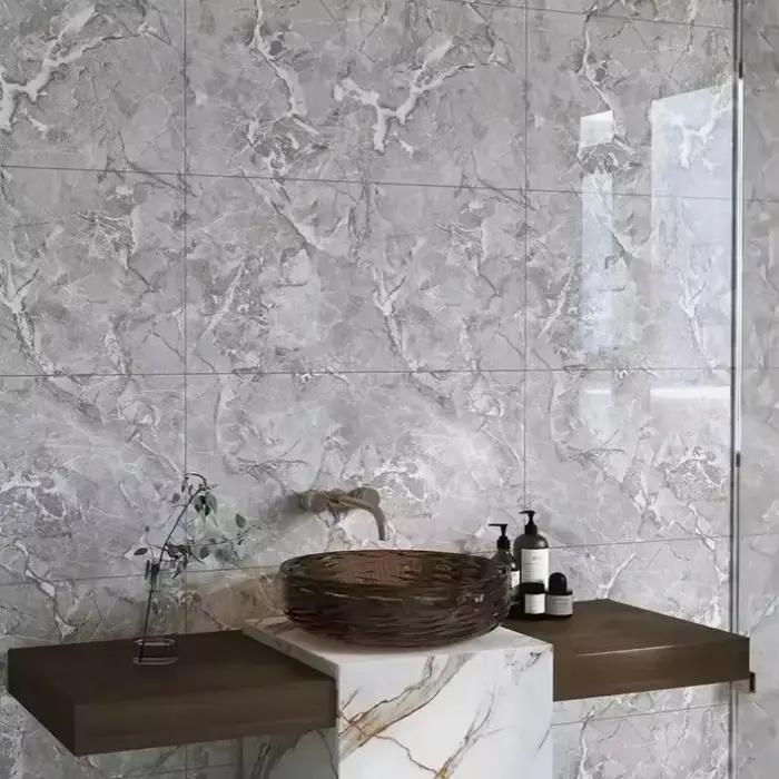 Décoration murale 3D auto-adhésive, carrelage d'imitation 30x30cm, autocollant mural pour salle de bains, papier peint imperméable et résistant à l'humidité en marbre pour cuisine