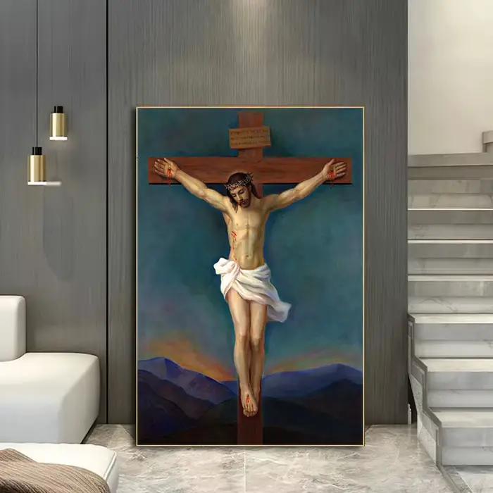 Affiche de peinture sur toile de la série religieuse de Jésus et de la Vierge Marie