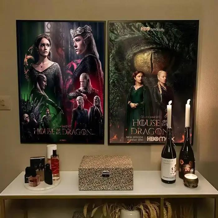 Affiche de film Game Of T-ThroneS W-Western D-Dragon