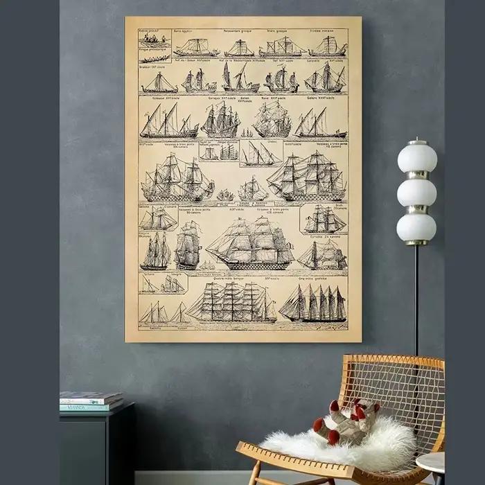 Affiche de bateau nautique ancien