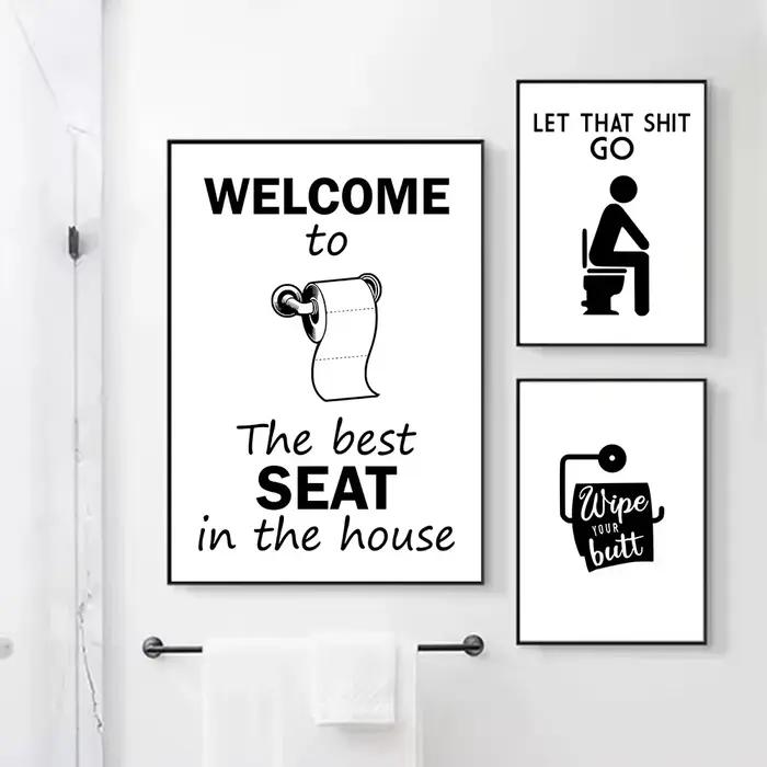 Affiche de salle de bain humoristique et amusante