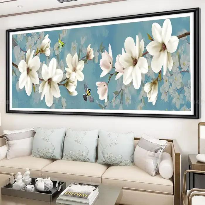 Toile imprimée de fleurs de Magnolia blanches