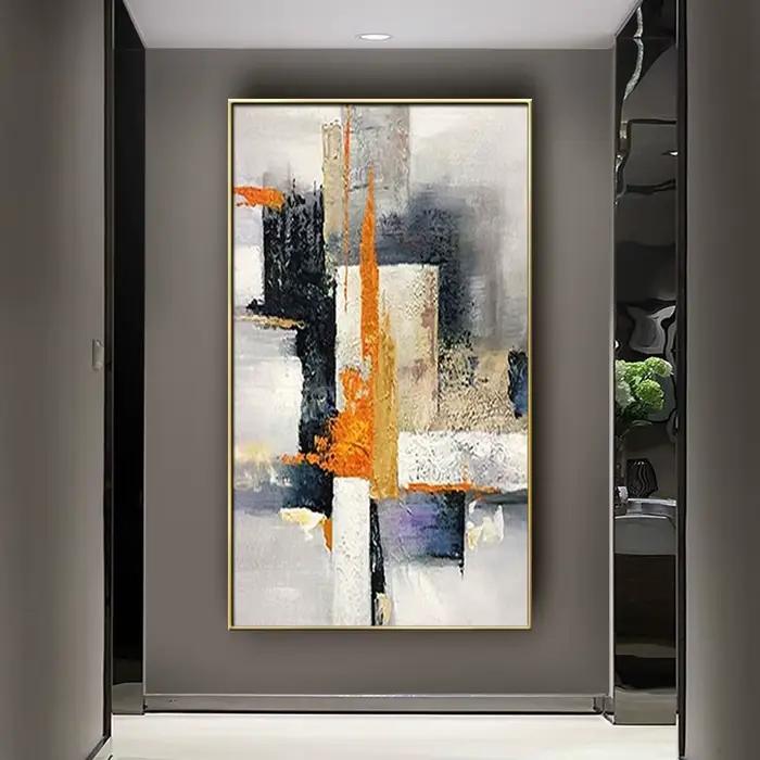 Peinture à l'huile abstraite peinte à la main sur toile