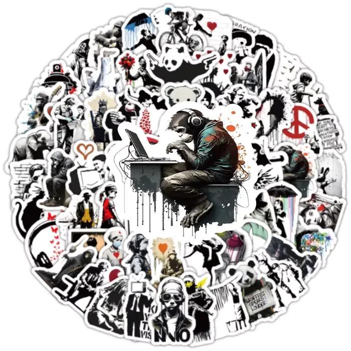100 autocollants Banksy Art Graffiti DIY créatifs pour skateboard