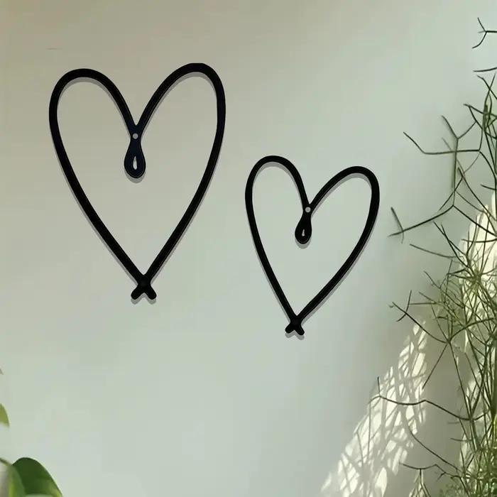 Décoration murale en métal en forme de cœur