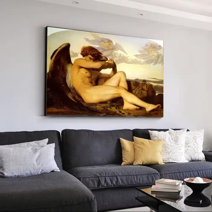 Ange déchu par Alexandre Cabanel imprime sur toile peinture murale Art célèbre Picrure pour salon artistique décor à la maison affiche