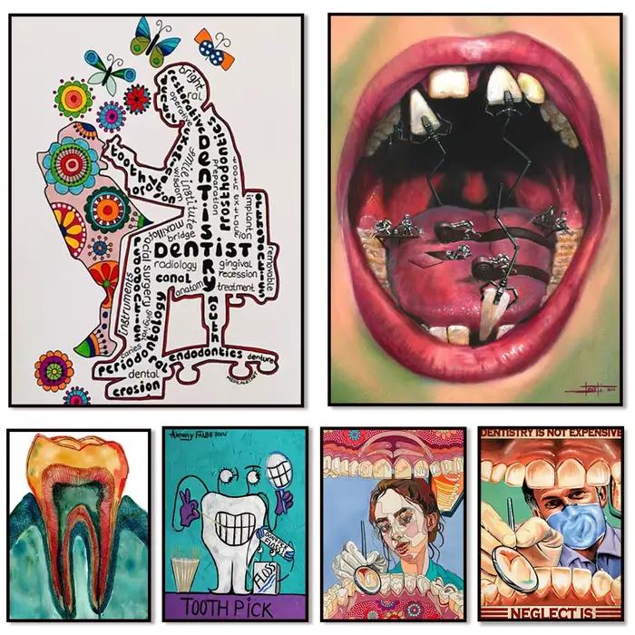 Peinture sur toile de dents d'art dentaire