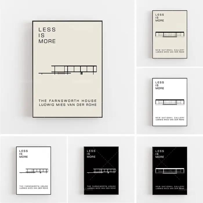 Affiches architecturales Bauhaus Ludwig Mies Van Der Rohe