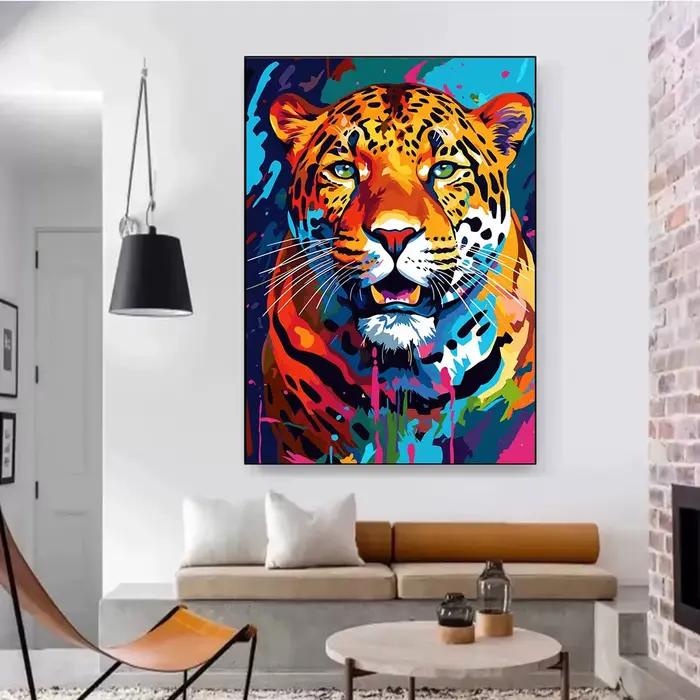Abstrac Colorful Interface Animals Canvas Painting