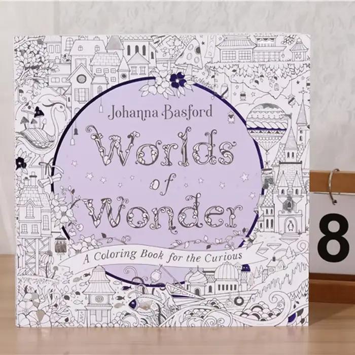 Version anglaise Worlds of Wonder Wonderful World Coloring Book Adult Decompression Graffiti Painting