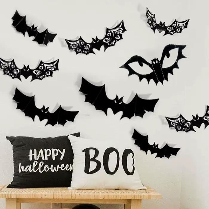 Autocollant de chauve-souris 3D noir