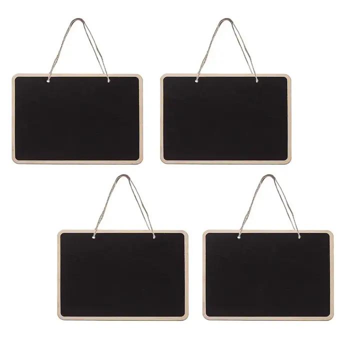 Tableau noir en bois d'arate Double face suspendu, 4 pièces