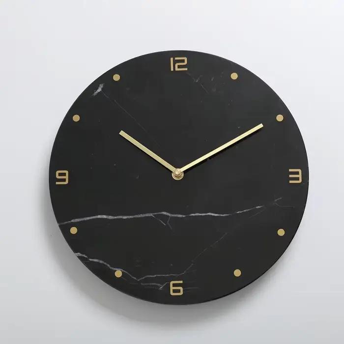 Grande horloge murale nordique en marbre naturel