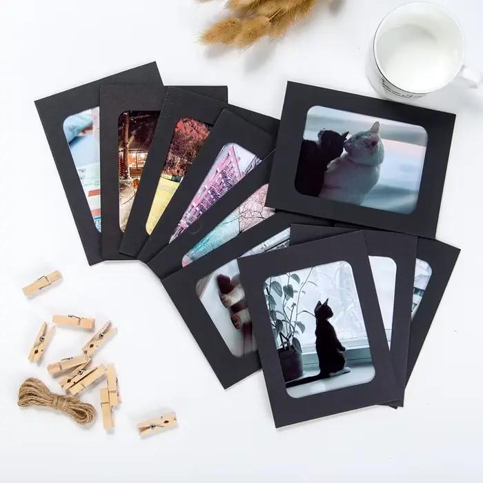 Cadre Photo Mural en Papier avec Clips de 3 Pouces, 10 Pièces