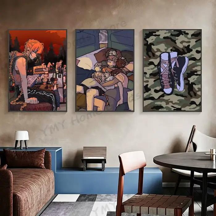 Affiche murale autocollante imperméable pour chambre à coucher