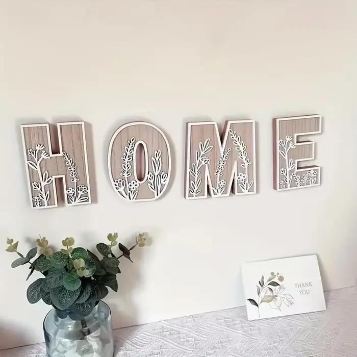 Ensemble de décoration murale avec lettres de l'alphabet en bois