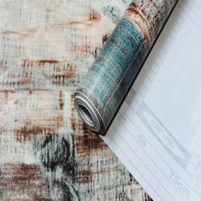 Papier peint autocollant en bois Peel and Stick, PerfecWallpaper, Film décoratif, Panneau de bois vintage, Rouleau de décalcomanie en vinyle