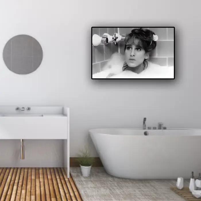 Toile d'art mural drôle pour salle de bains