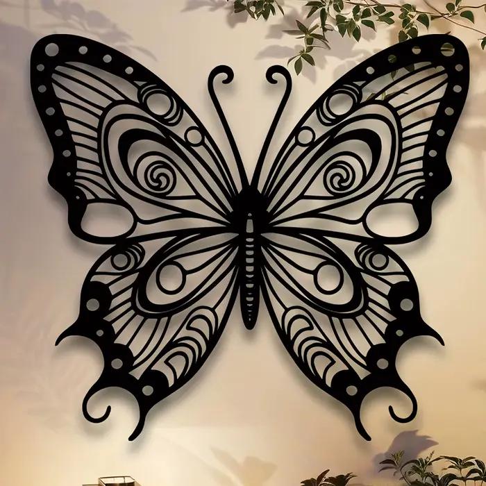 Décoration murale en métal en forme de papillon