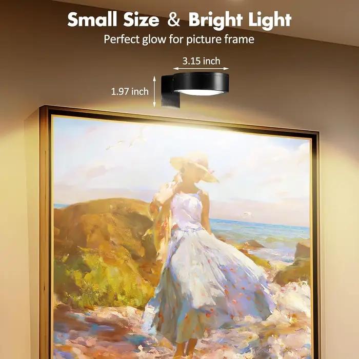 Lumière d'image magnétique à piles, 3 pièces, lumière de peinture Led avec minuterie à intensité variable à distance, 3 Modes d'éclairage, lumière d'affichage artistique