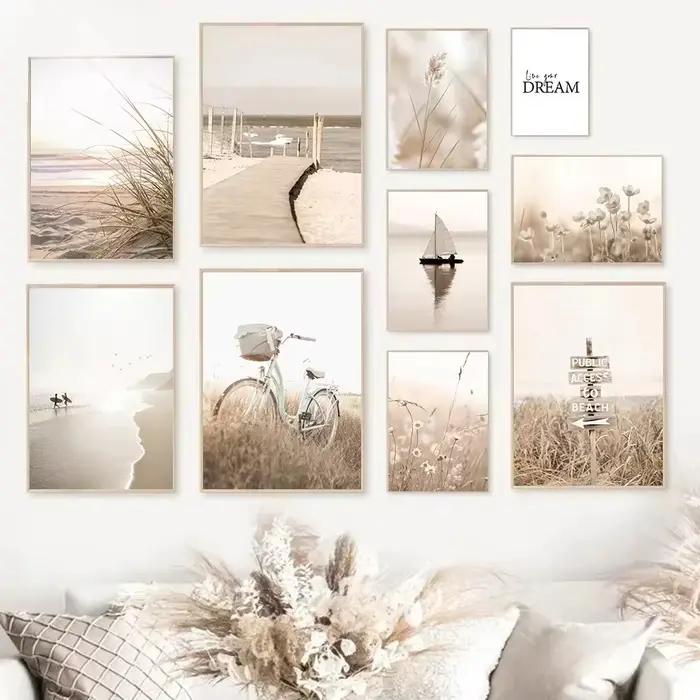 Toile de peinture de paysage Beige