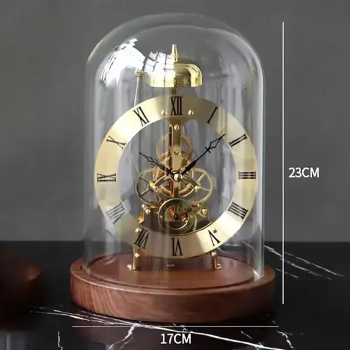 Nouvelle horloge à base lumineuse en bois massif de noyer noir: Lingjing Time
