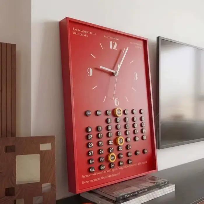 Horloge Murale Calendrier Créative pour Salon