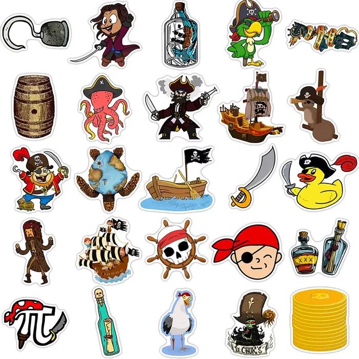 Autocollants de dessin animé Pirate Captain Sailor