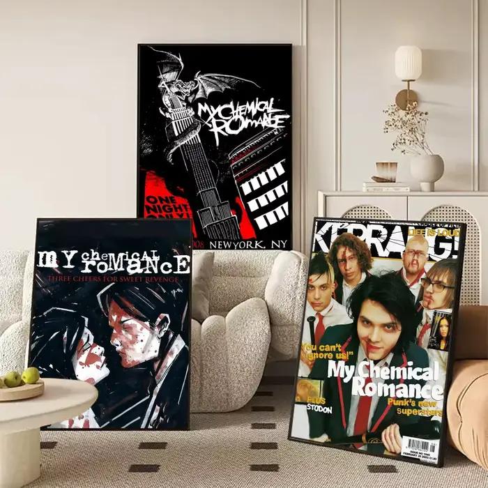 M-My C-chimique r-romance affiche moderne et élégante stickers muraux pour la décoration intérieure salon dortoir mur Art