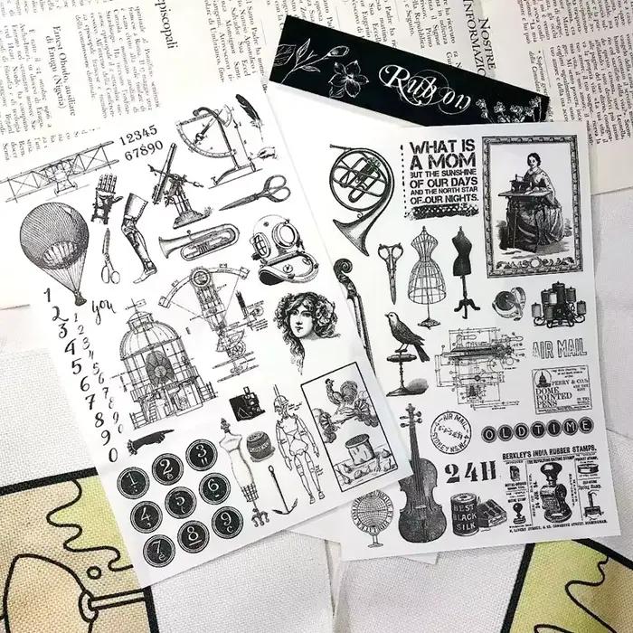 Autocollants vintage pour collage rétro