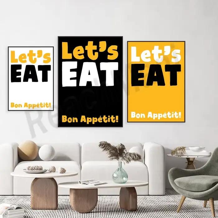 Let's Eat Kitchen Wall Art Poster