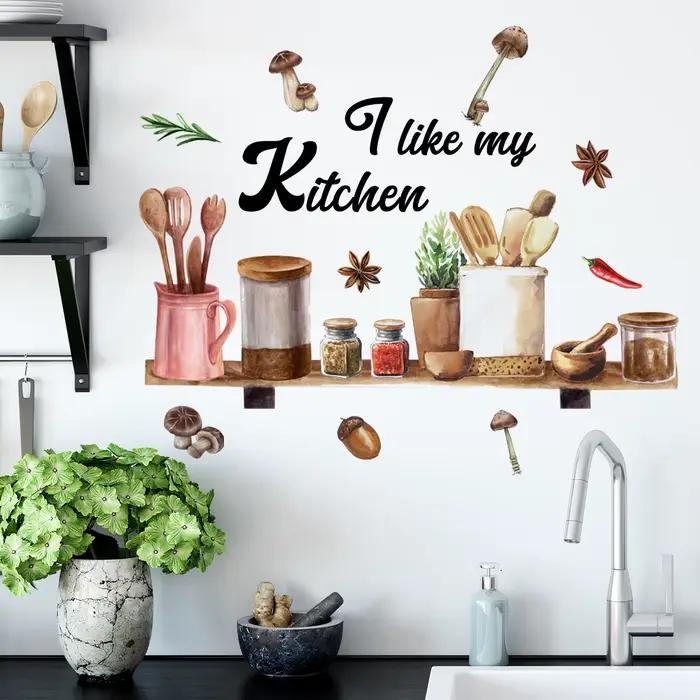 Autocollant mural motif I Like My Kitchen