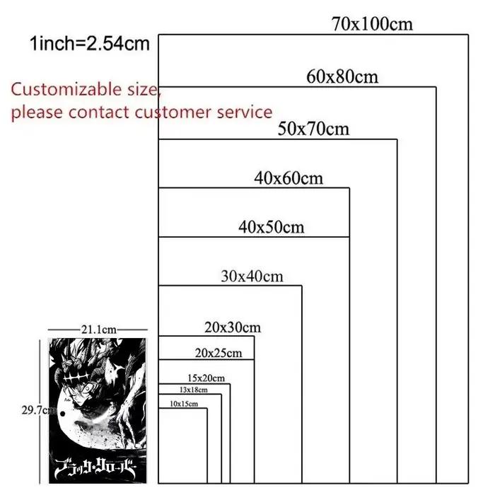 B-B-Black Anime Clover Poster Aesthetic HD PVC Wall Art - Imperméable et réutilisable pour la maison