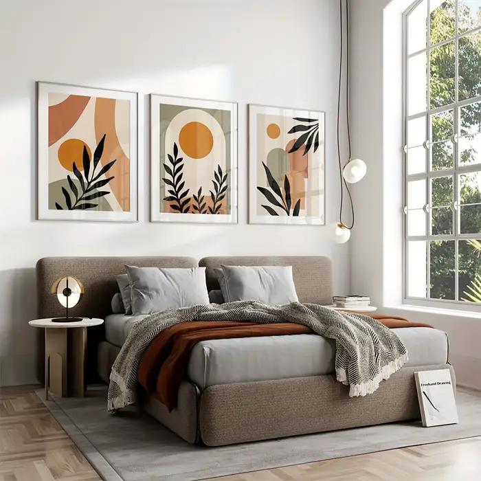 Affiche d'art de feuille bohème Orange