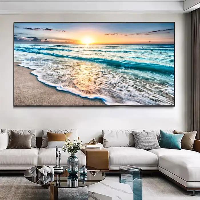 Affiches d'art murales de coucher de soleil de plage moderne