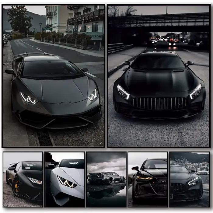 Affiche de voiture de sport de Style industriel noir