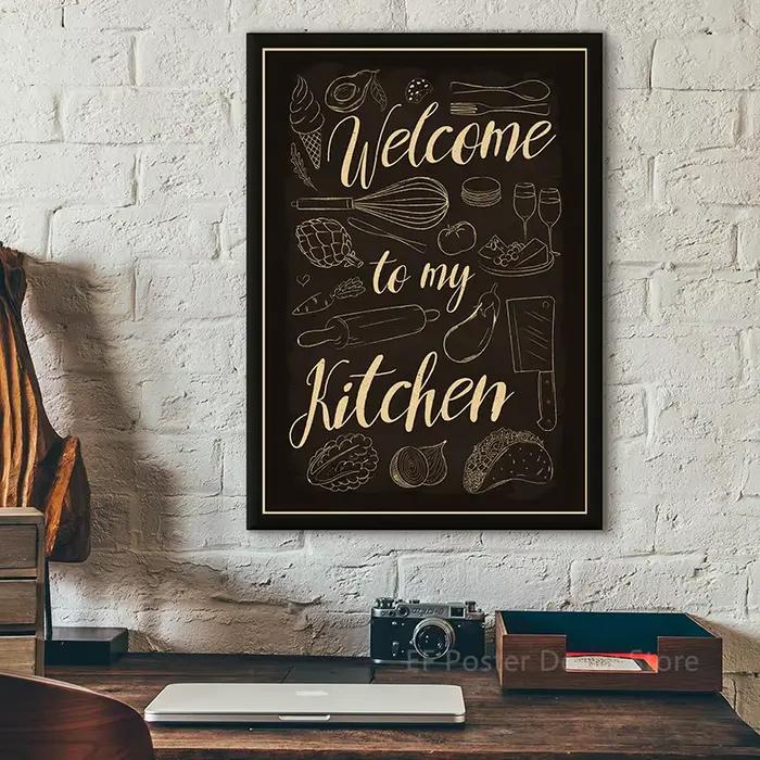 Affiches de tableau noir de nourriture de cuisine vintage