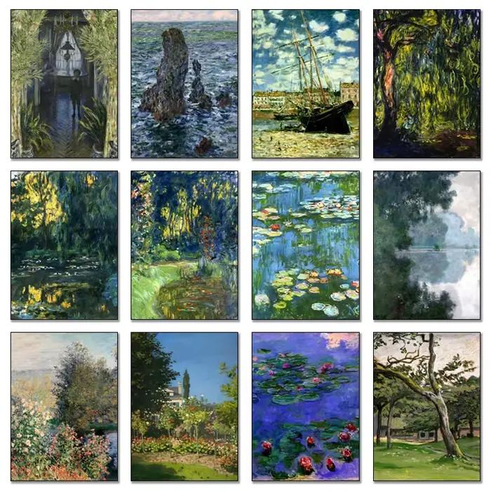 Affiche Vintage de paysage naturel d'étang de nénuphar de Claude Monet