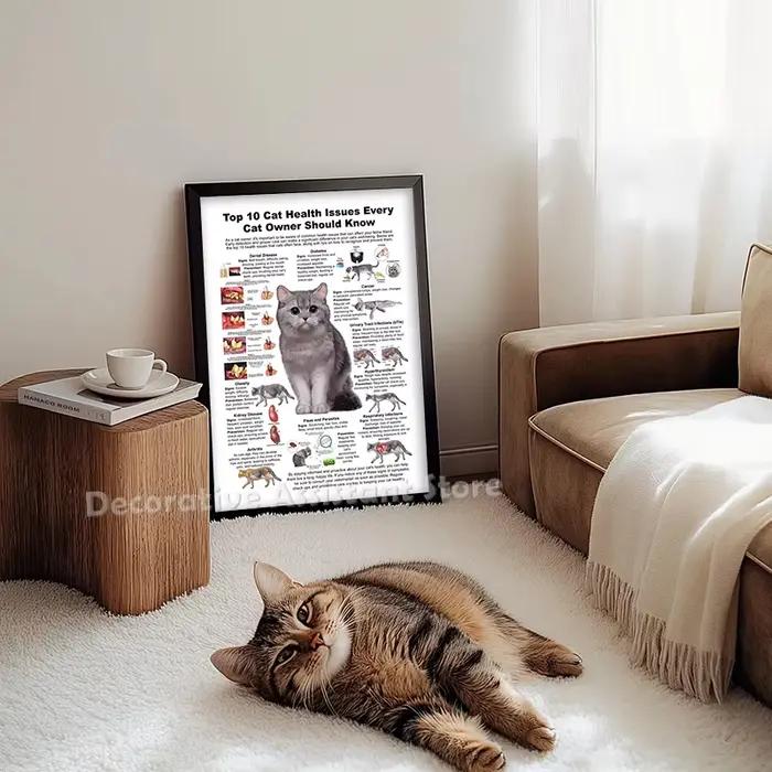 Affiche de diagramme d'anatomie de chien, gardez votre chien et chat, impression saine, peinture sur toile d'art mural vétérinaire, décor mural d'hôpital Animal