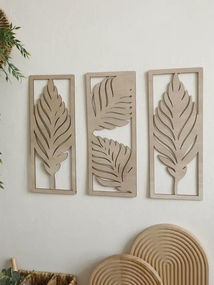 Décor mural d'art en bois bohème