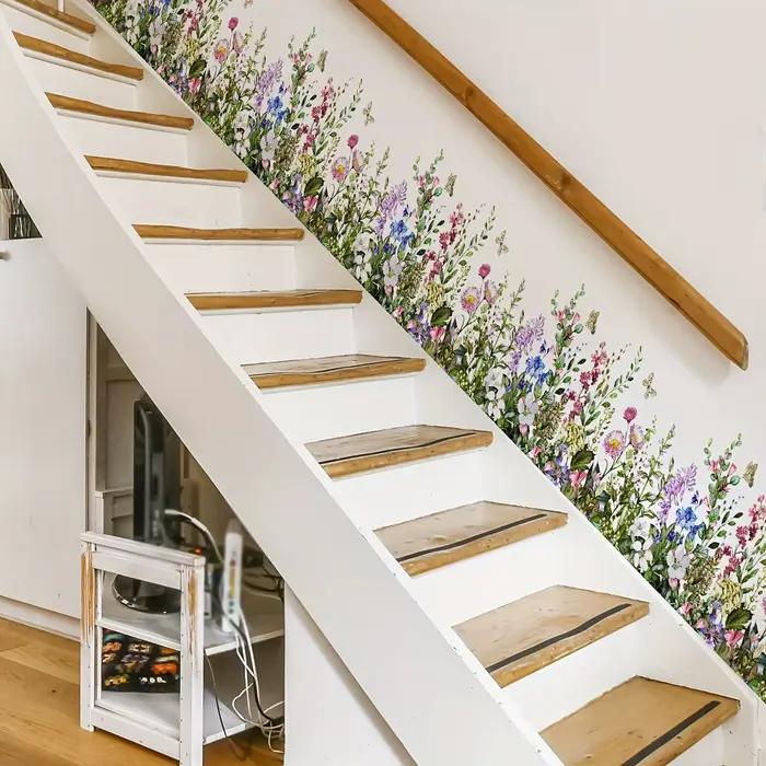 2 feuilles d'autocollants muraux – Designs floraux et botaniques pour un ambiance intérieure sans effort pour chambre à