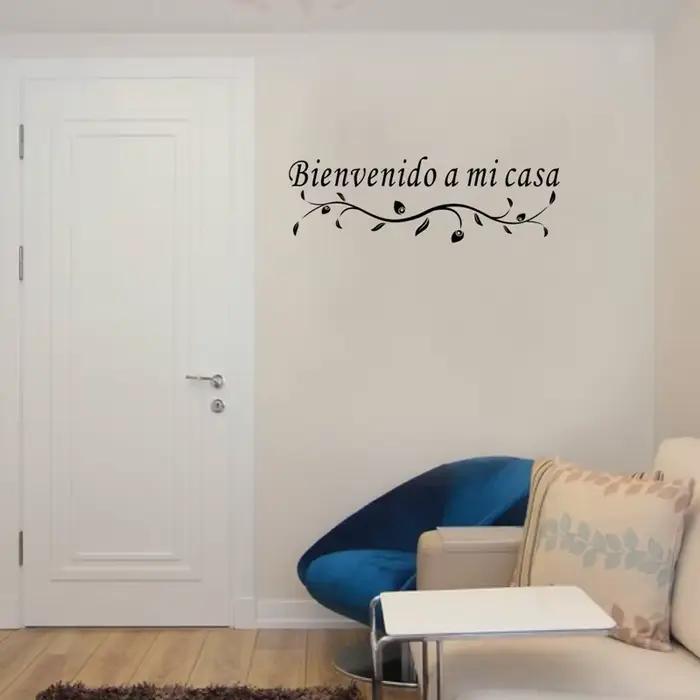 Autocollant mural espagnol « Bienvenido a mi casa » pour la décoration de la maison
