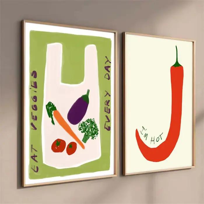 Affiche murale colorée avec citations alimentaires