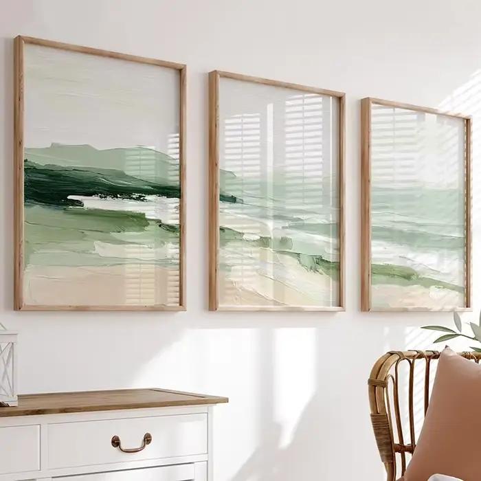 Affiches de vagues côtières vertes