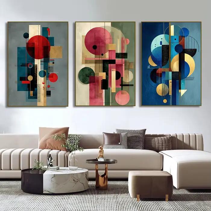 Affiches de Composition géométrique bleue abstraite et impression