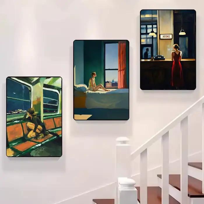 Tableau d'art mural sur toile E-Edward Hopper