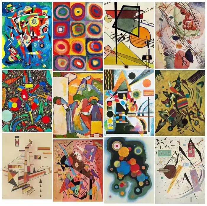 Peinture en mosaïque de diamants 5D inspirée de l'art abstrait célèbre de Wassily Kandinsky